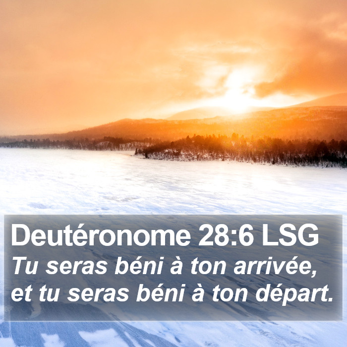 Deutéronome 28:6 LSG Bible Study