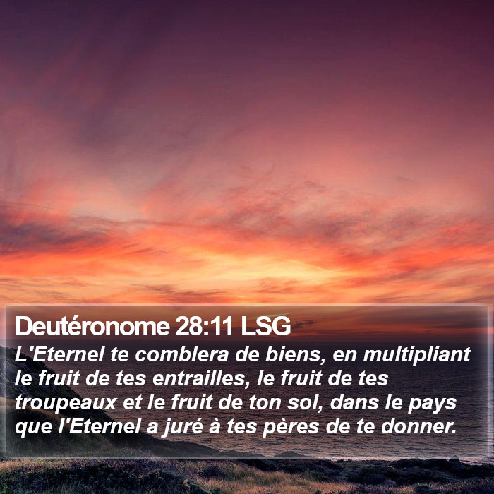 Deutéronome 28:11 LSG Bible Study