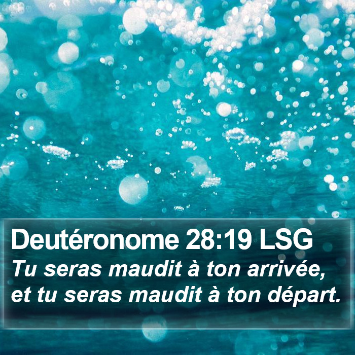 Deutéronome 28:19 LSG Bible Study