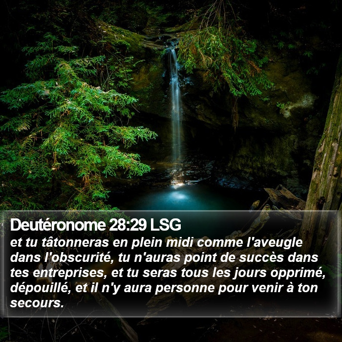 Deutéronome 28:29 LSG Bible Study