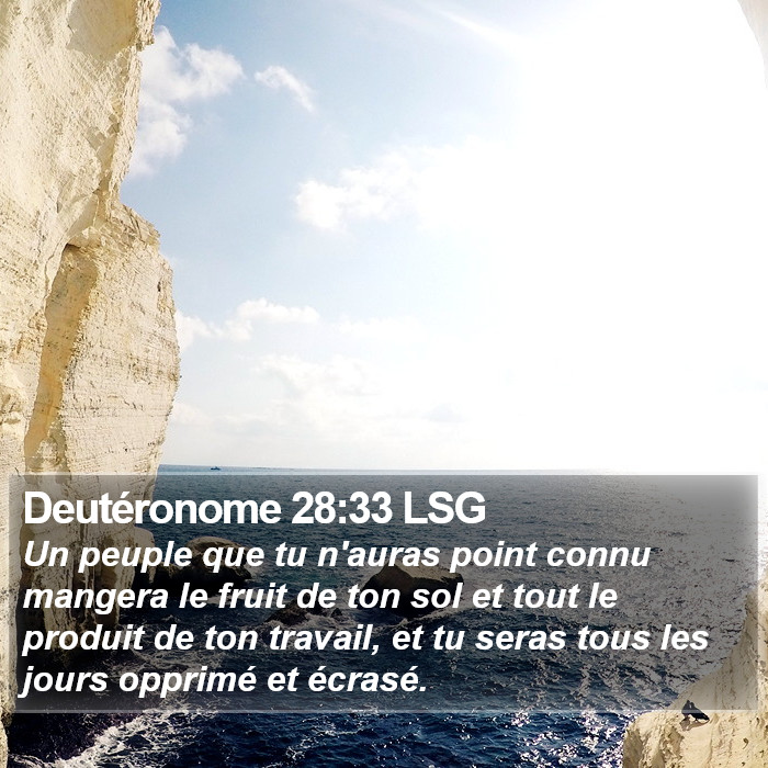 Deutéronome 28:33 LSG Bible Study