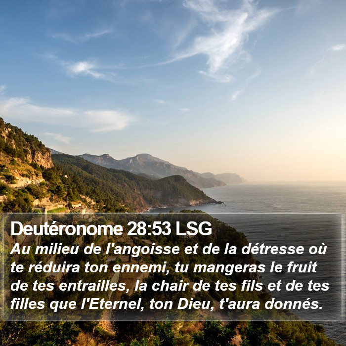 Deutéronome 28:53 LSG Bible Study