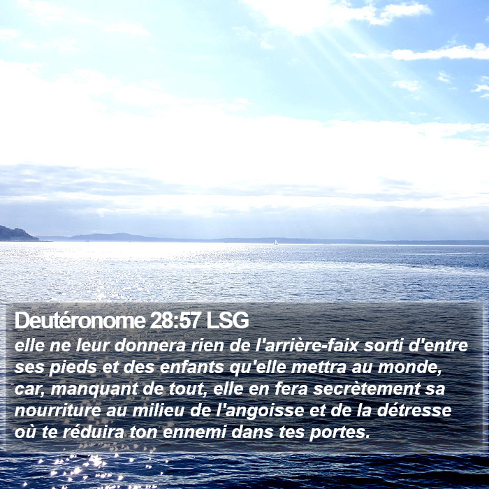 Deutéronome 28:57 LSG Bible Study