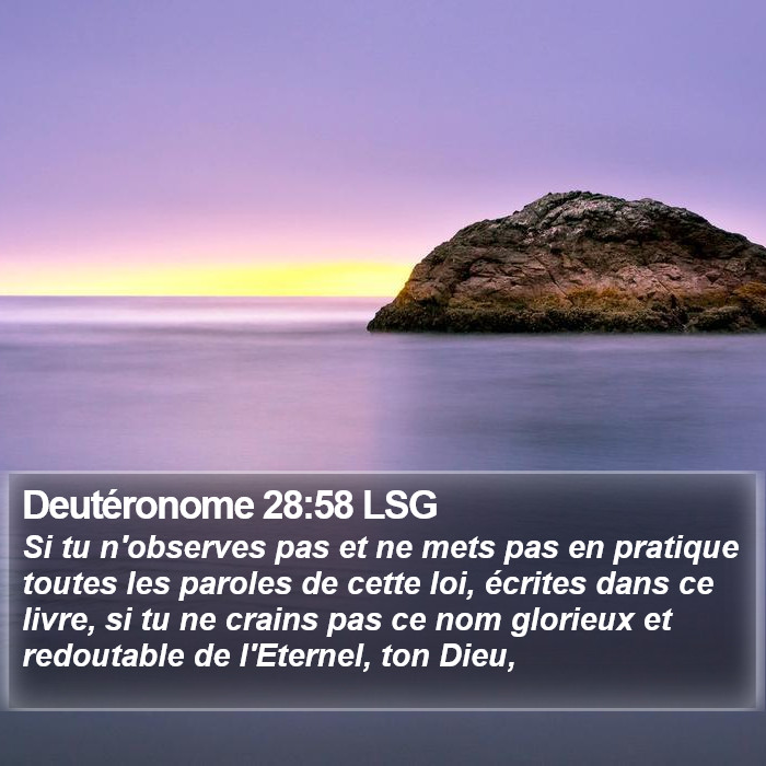 Deutéronome 28:58 LSG Bible Study