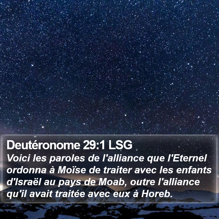 Deutéronome 29:1 LSG Bible Study