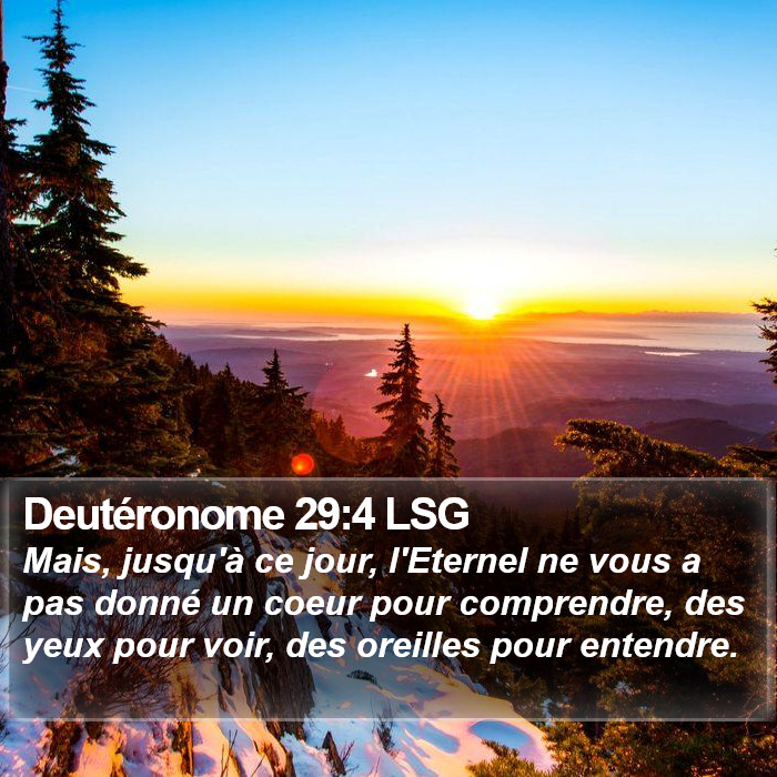 Deutéronome 29:4 LSG Bible Study