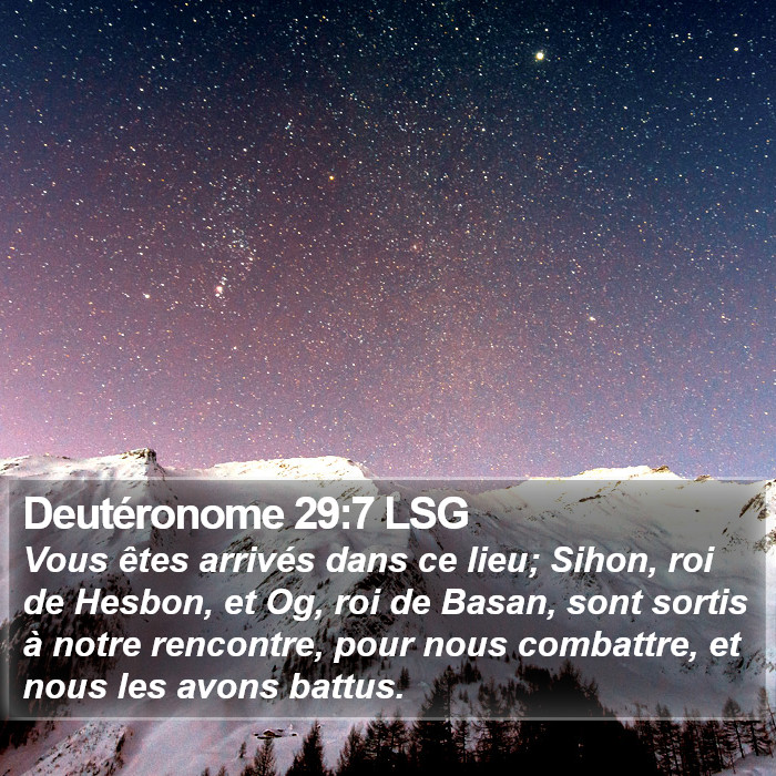 Deutéronome 29:7 LSG Bible Study