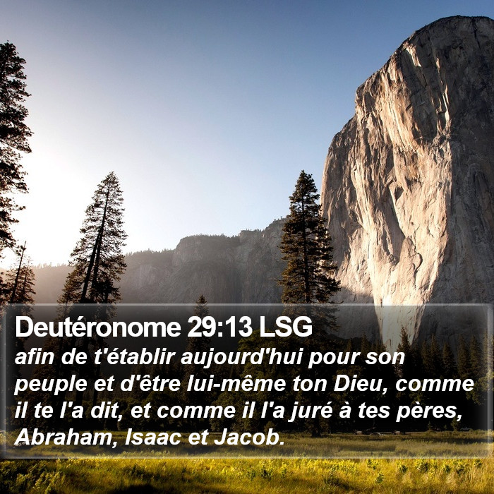 Deutéronome 29:13 LSG Bible Study