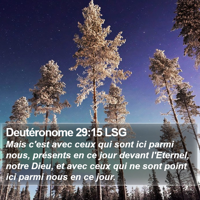 Deutéronome 29:15 LSG Bible Study