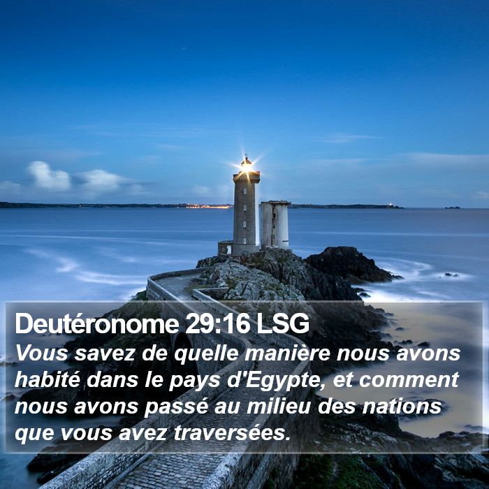 Deutéronome 29:16 LSG Bible Study