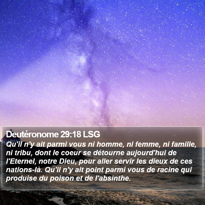 Deutéronome 29:18 LSG Bible Study