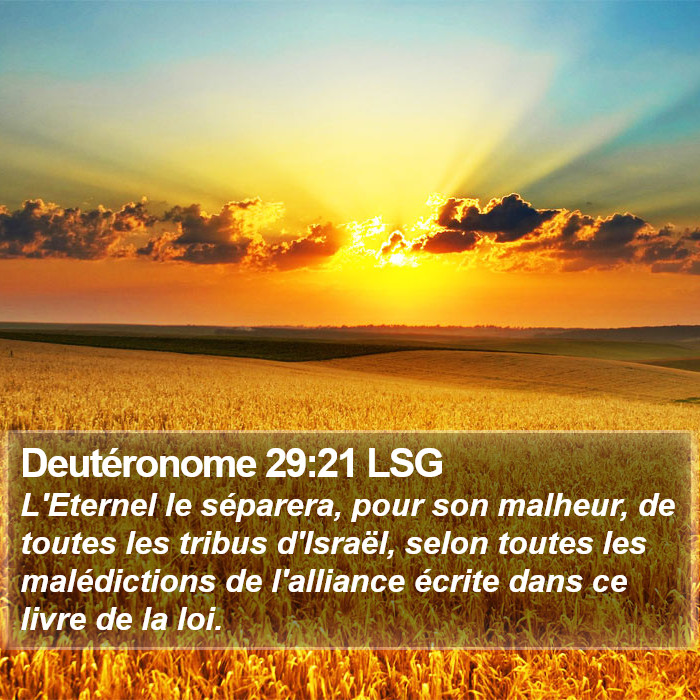 Deutéronome 29:21 LSG Bible Study