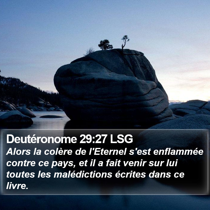 Deutéronome 29:27 LSG Bible Study