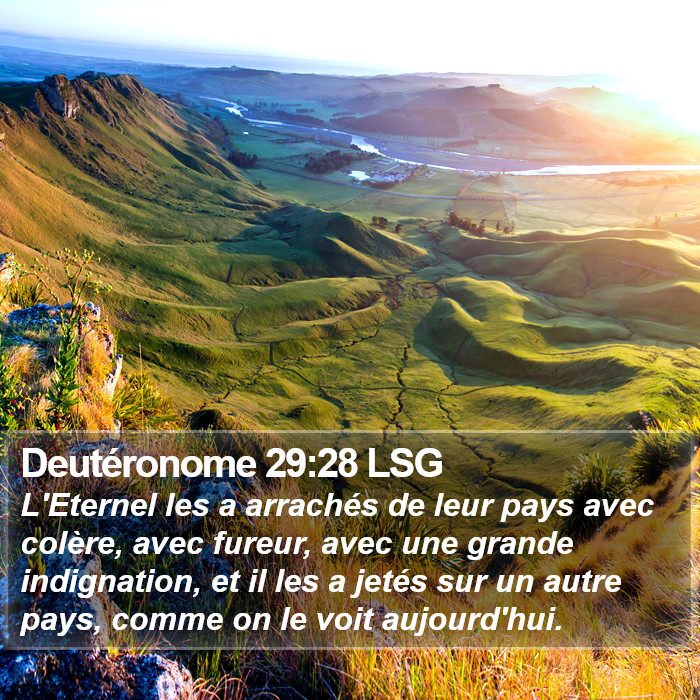 Deutéronome 29:28 LSG Bible Study