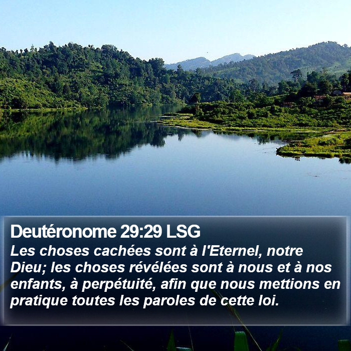 Deutéronome 29:29 LSG Bible Study