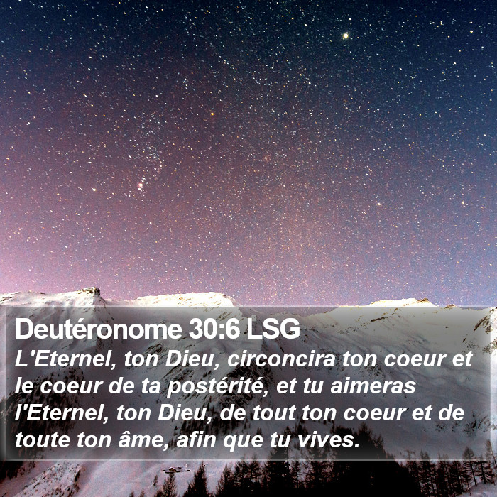 Deutéronome 30:6 LSG Bible Study