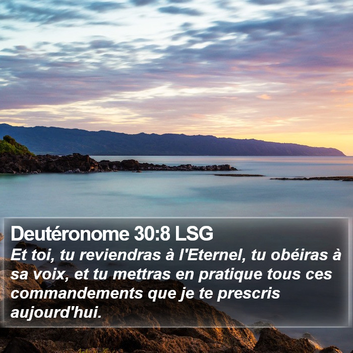 Deutéronome 30:8 LSG Bible Study