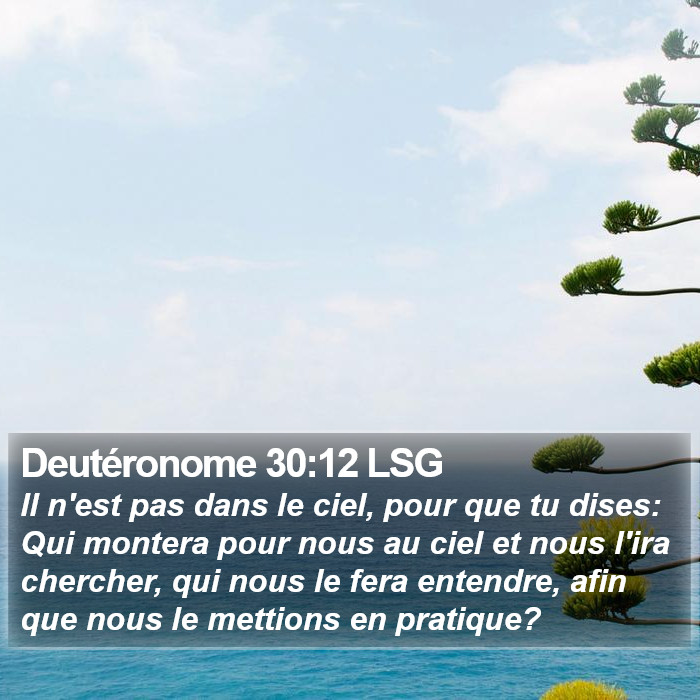Deutéronome 30:12 LSG Bible Study