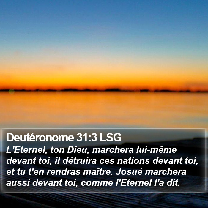 Deutéronome 31:3 LSG Bible Study