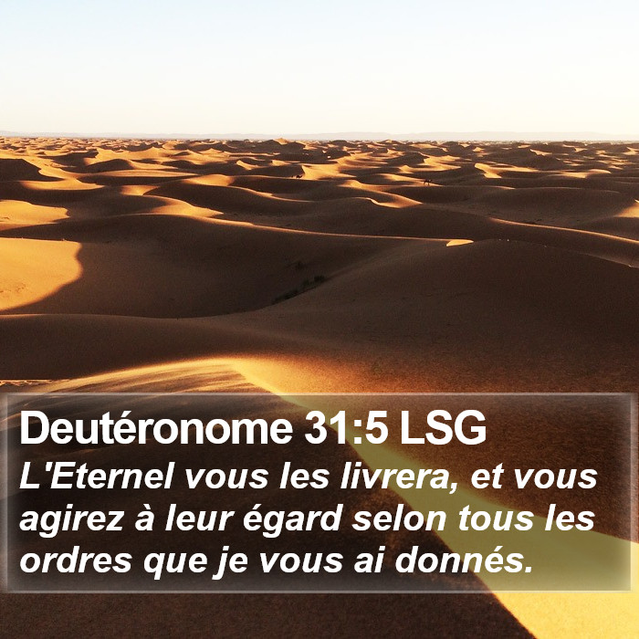 Deutéronome 31:5 LSG Bible Study