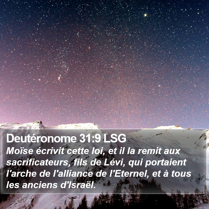 Deutéronome 31:9 LSG Bible Study