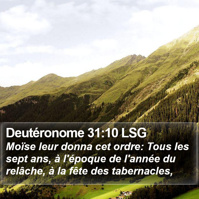 Deutéronome 31:10 LSG Bible Study