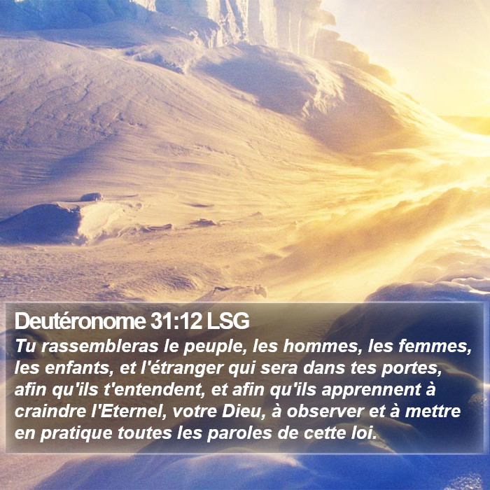 Deutéronome 31:12 LSG Bible Study