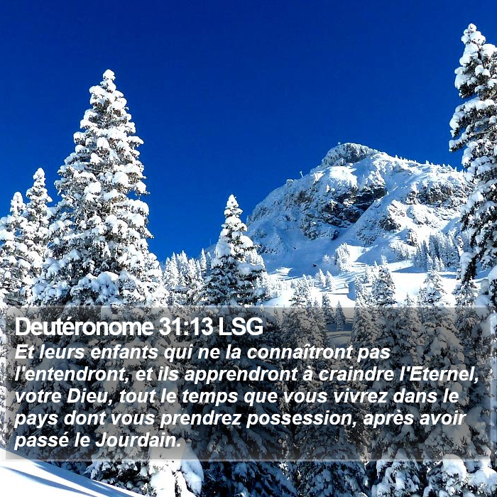 Deutéronome 31:13 LSG Bible Study