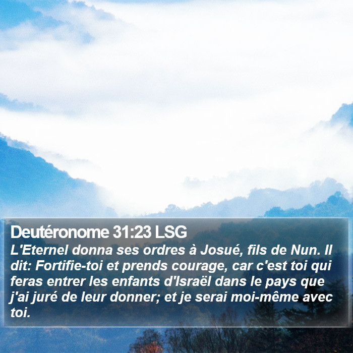 Deutéronome 31:23 LSG Bible Study
