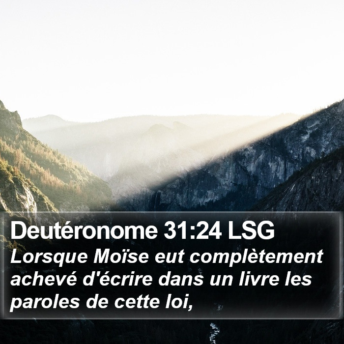 Deutéronome 31:24 LSG Bible Study