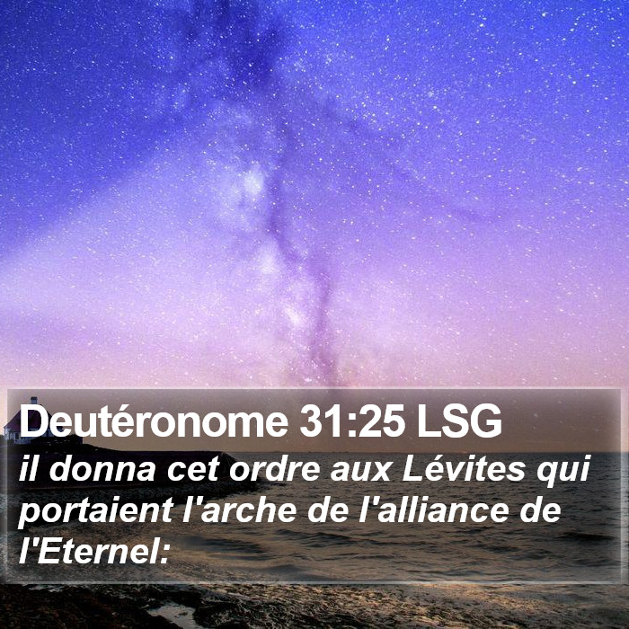 Deutéronome 31:25 LSG Bible Study
