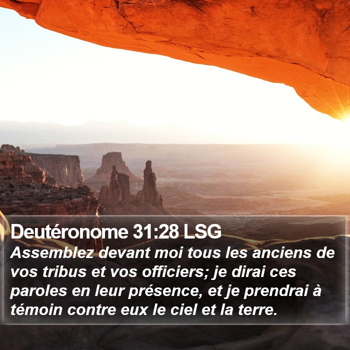 Deutéronome 31:28 LSG Bible Study