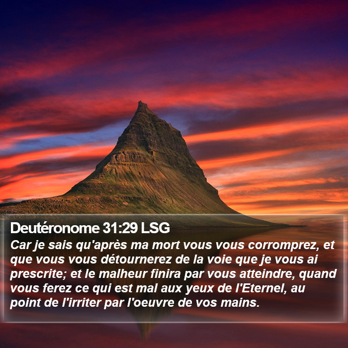 Deutéronome 31:29 LSG Bible Study