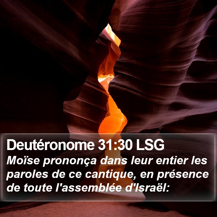 Deutéronome 31:30 LSG Bible Study
