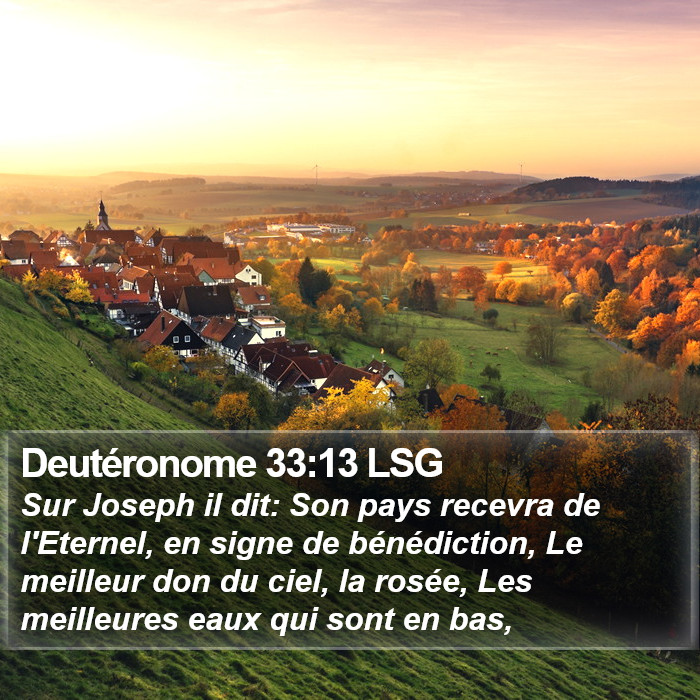 Deutéronome 33:13 LSG Bible Study