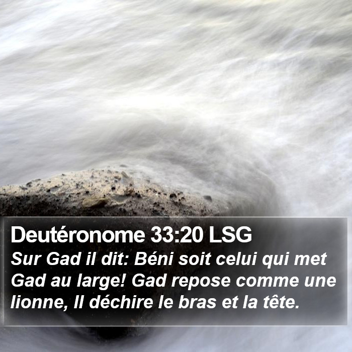 Deutéronome 33:20 LSG Bible Study