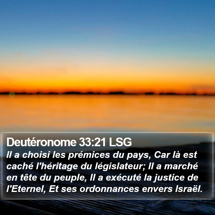 Deutéronome 33:21 LSG Bible Study