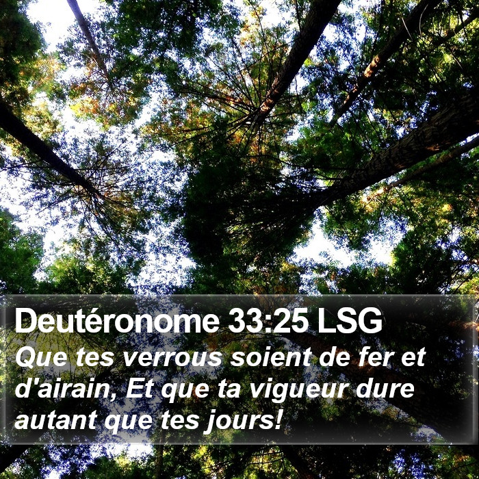 Deutéronome 33:25 LSG Bible Study