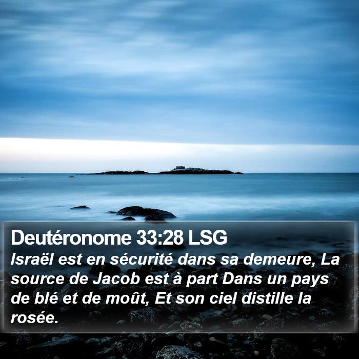 Deutéronome 33:28 LSG Bible Study
