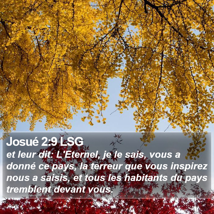Josué 2:9 LSG Bible Study