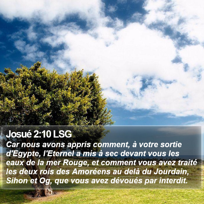 Josué 2:10 LSG Bible Study