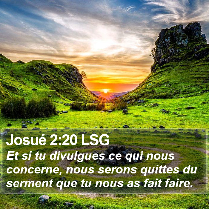 Josué 2:20 LSG Bible Study