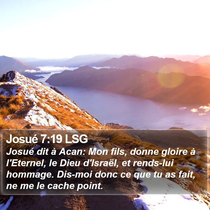 Josué 7:19 LSG Bible Study