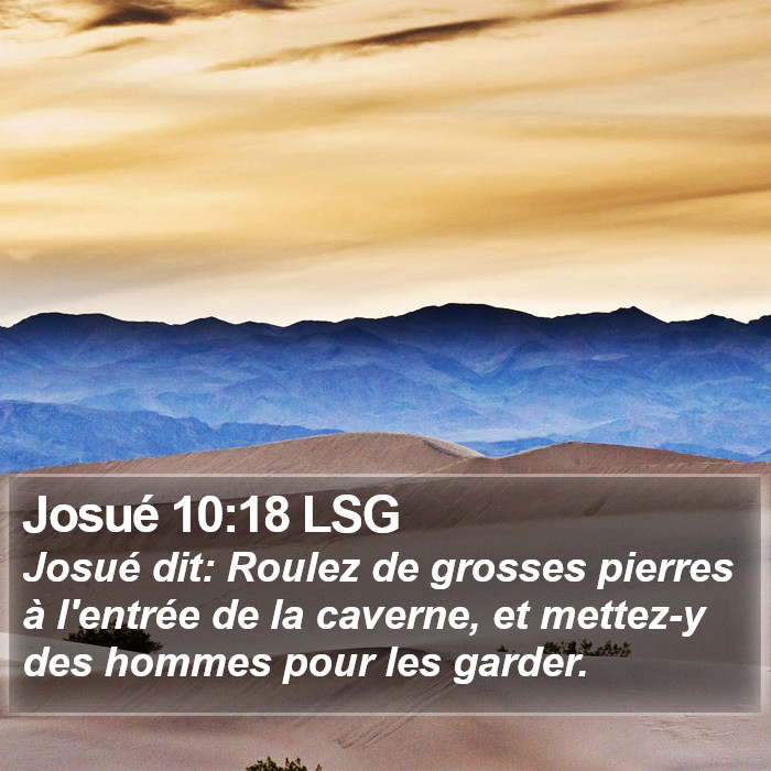 Josué 10:18 LSG Bible Study