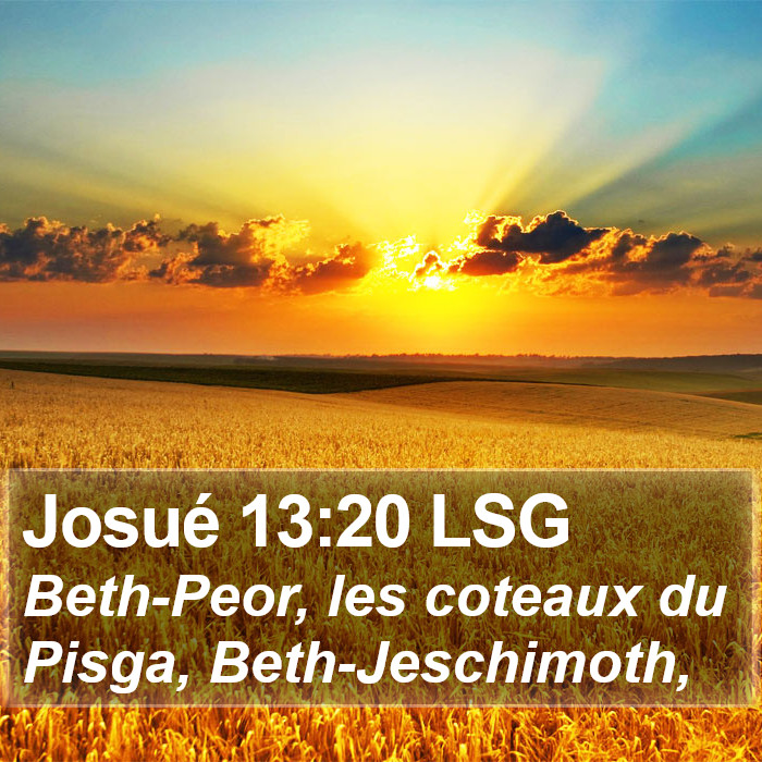 Josué 13:20 LSG Bible Study