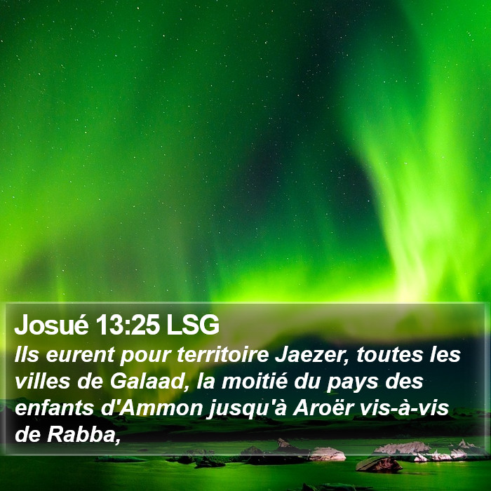 Josué 13:25 LSG Bible Study