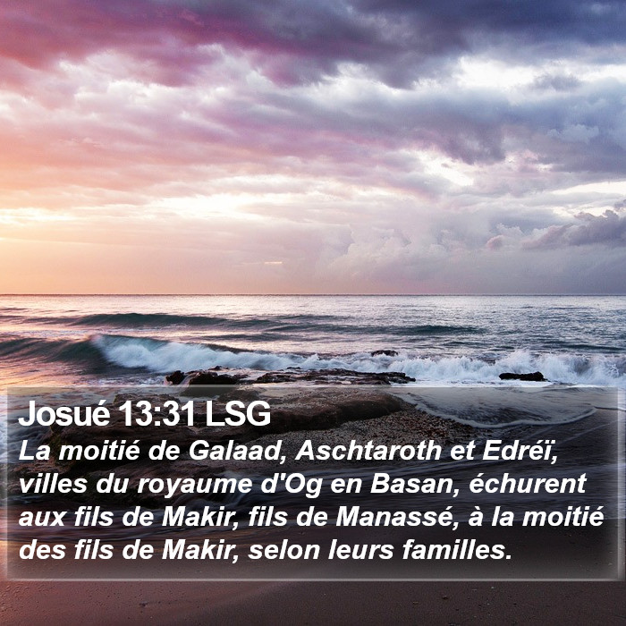 Josué 13:31 LSG Bible Study