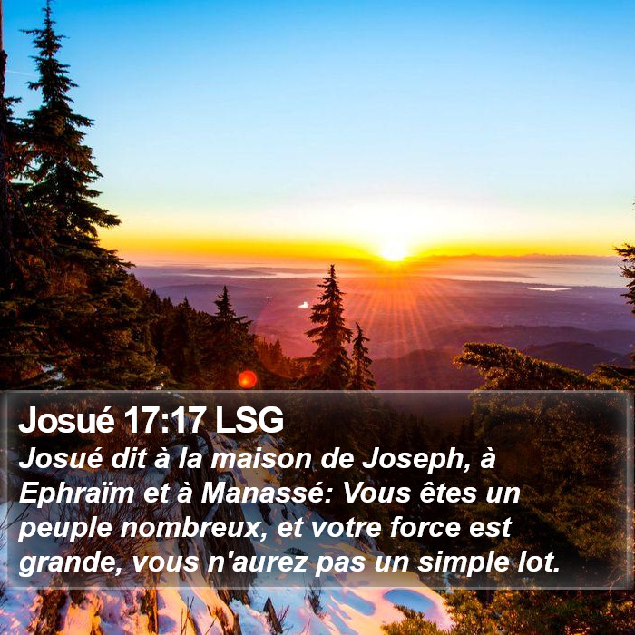 Josué 17:17 LSG Bible Study