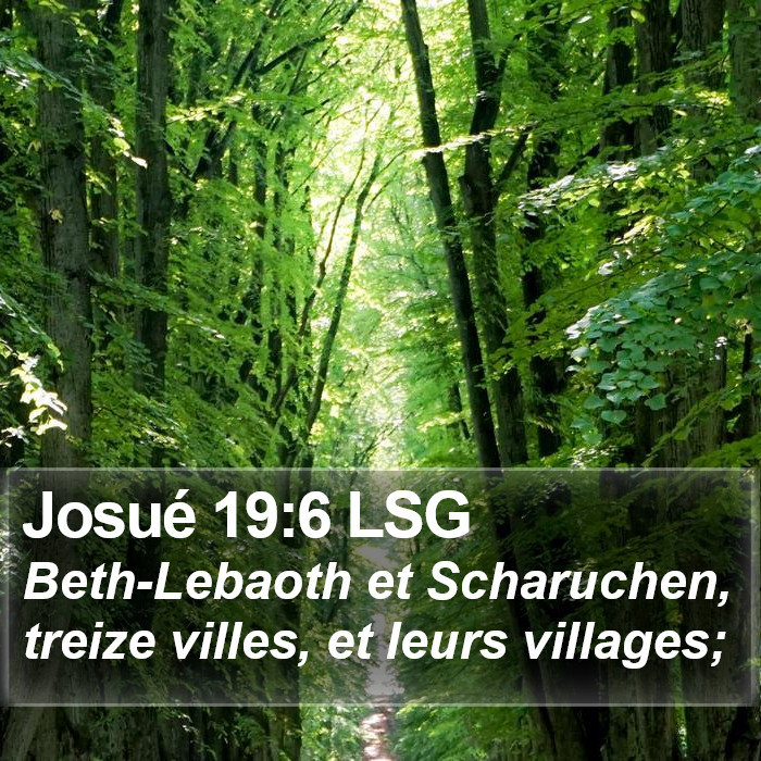 Josué 19:6 LSG Bible Study