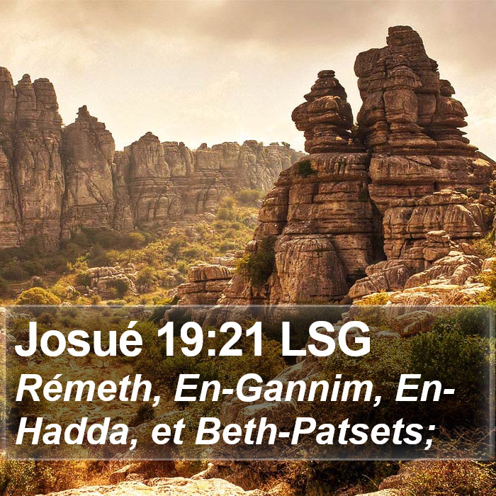 Josué 19:21 LSG Bible Study